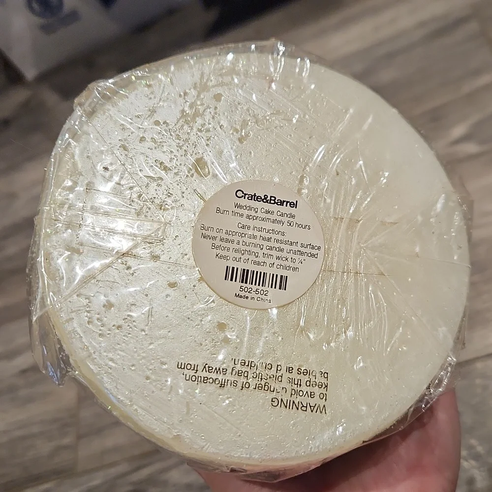 Crate&Barrel Cream Tiered Candle